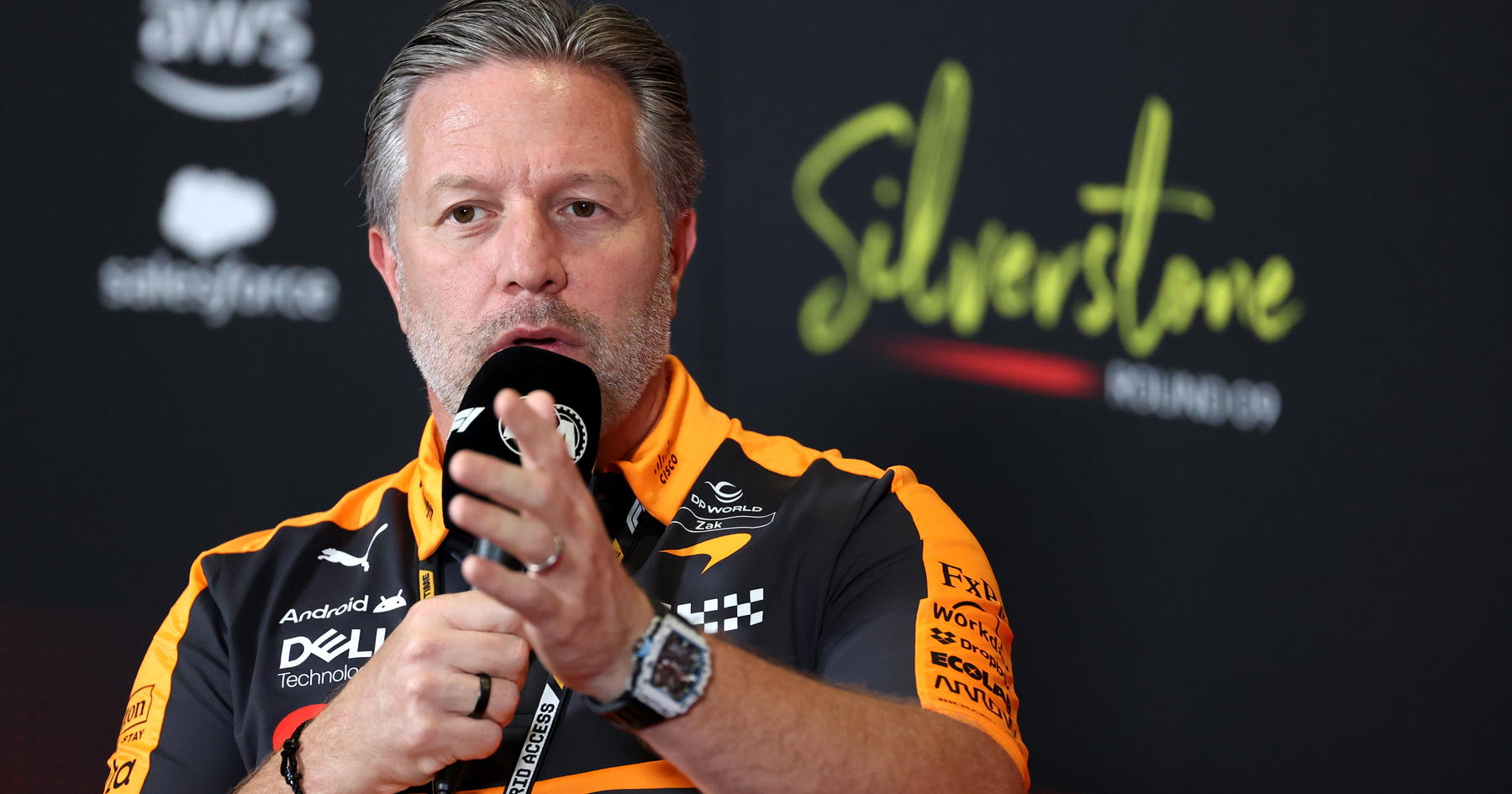 Zak Brown addresses rumors at Silverstone.