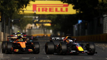 Waarom Verstappen Russell niet kon aanvallen in Baku