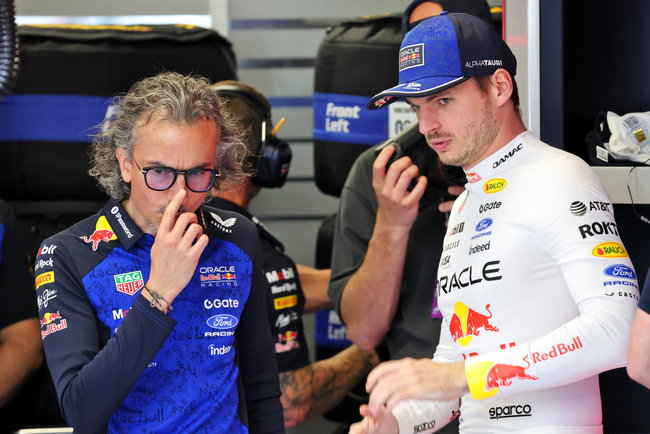 (L to R): Laurent Mekies (FRA) Red Bull Racing Team Principal and CEO with Max Verstappen (NLD) Red Bull Racing.
12.06.2026. Formula 1 World Championship, Rd 7, Barcelona-Catalunya Grand Prix, Barcelona, Spain, Practice Day.
- www.xpbimages.com, EMail: requests@xpbimages.com © Copyright: Batchelor / XPB Images