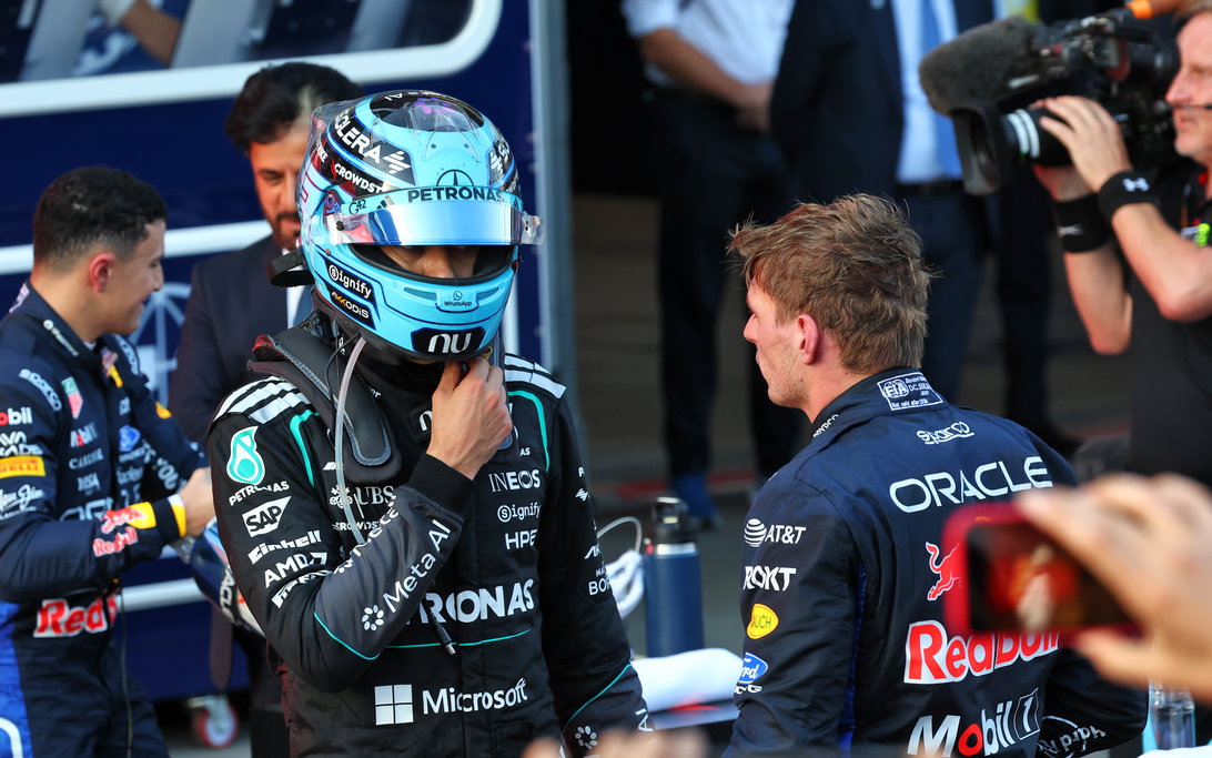 Verstappen Russell Baku Top 3