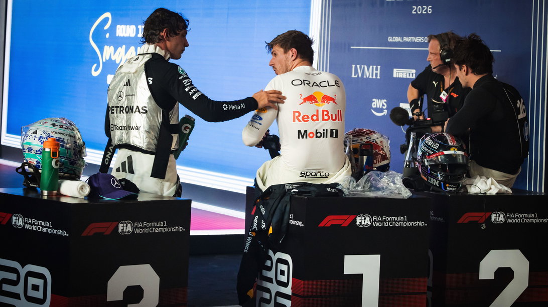 Verstappen Antonelli top 3 Singapore