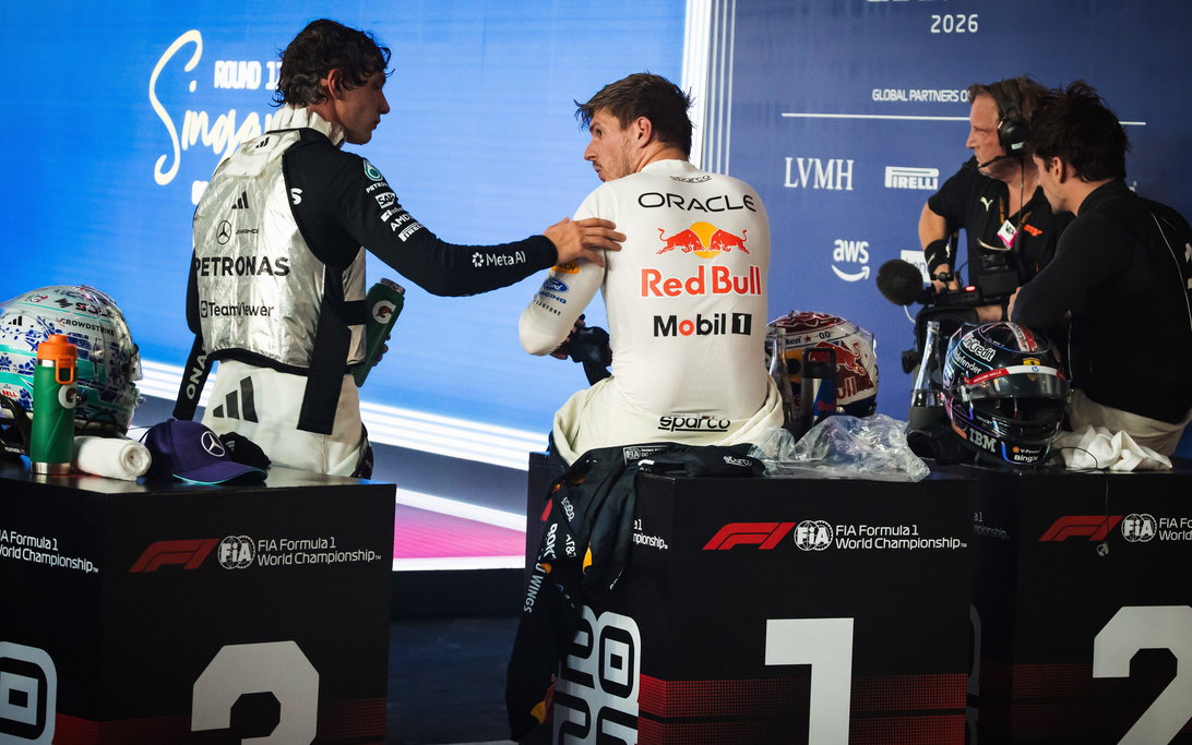 Verstappen Antonelli top 3 Singapore