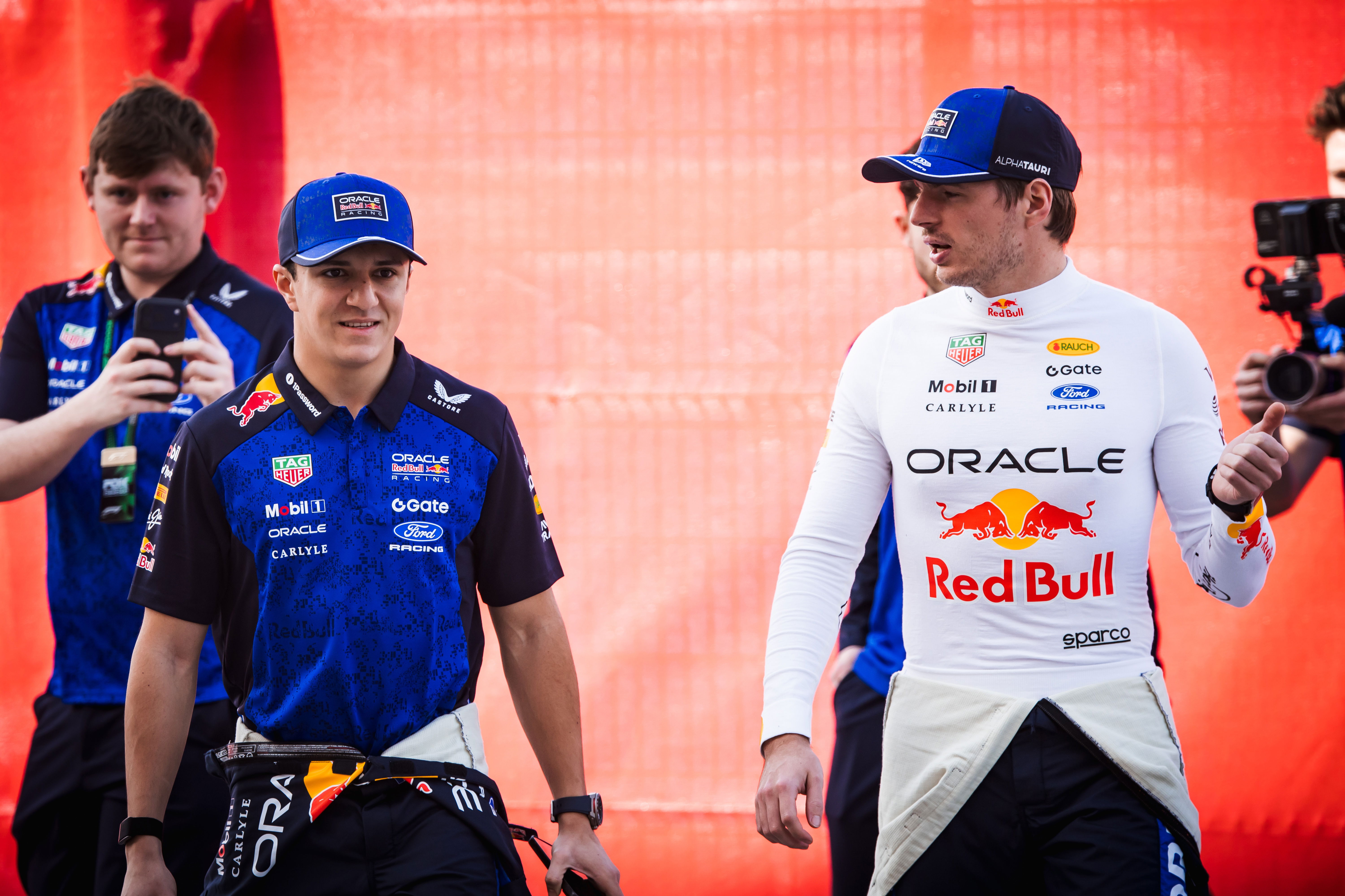 Verstappen Hadjar Bahrain test