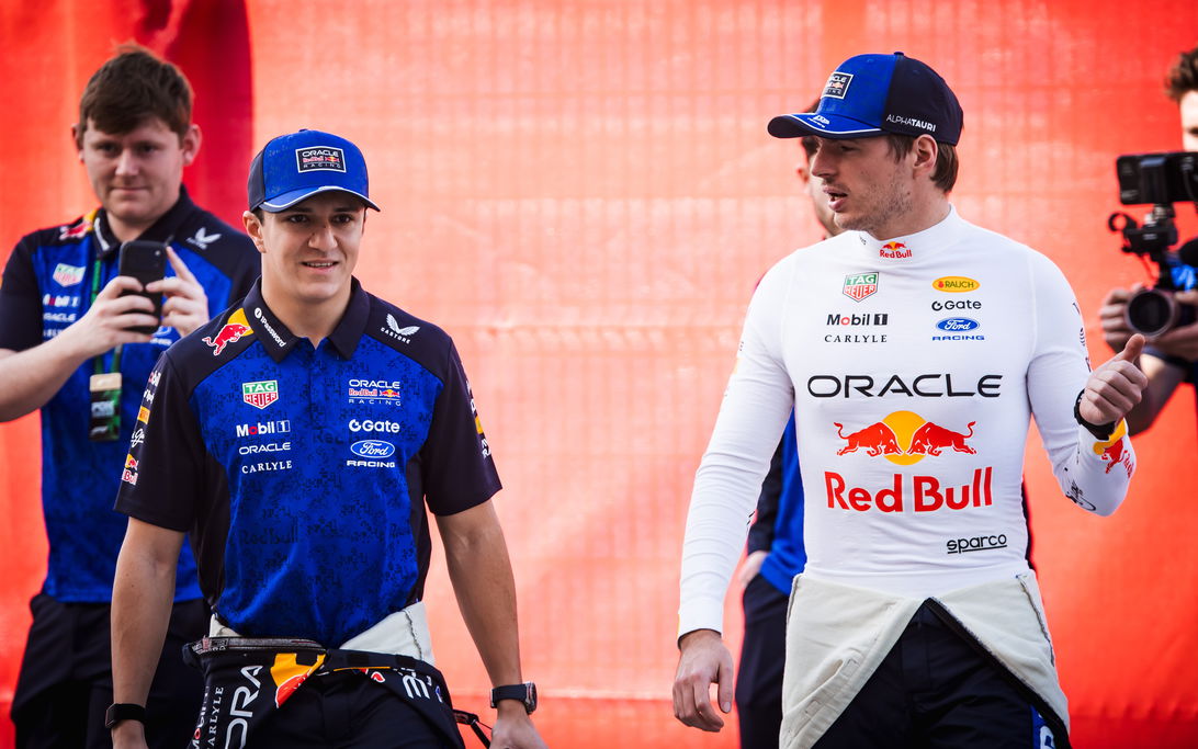 Verstappen Hadjar Bahrain test