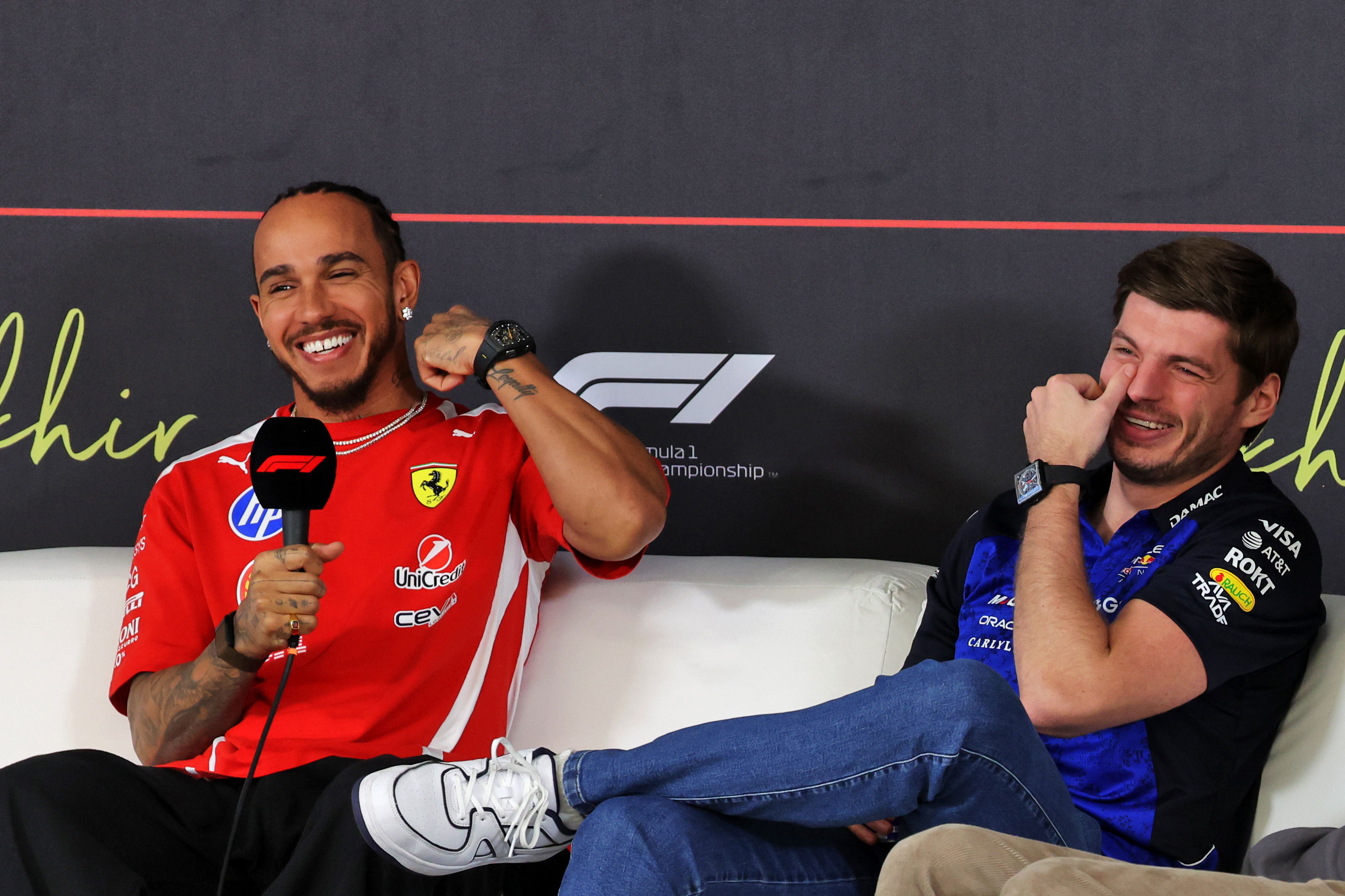 Hamilton Verstappen Bahrain Presser