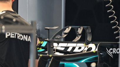 Mercedes rear wing Thursday Monaco