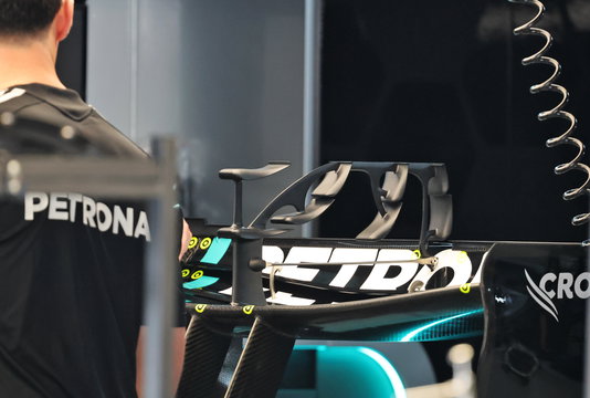 Mercedes rear wing Thursday Monaco