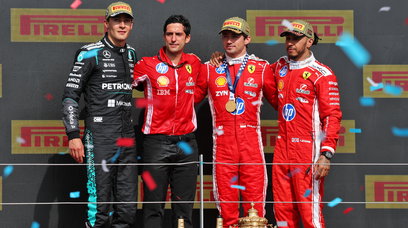 Podium Leclerc Russell Hamilton Silverstone