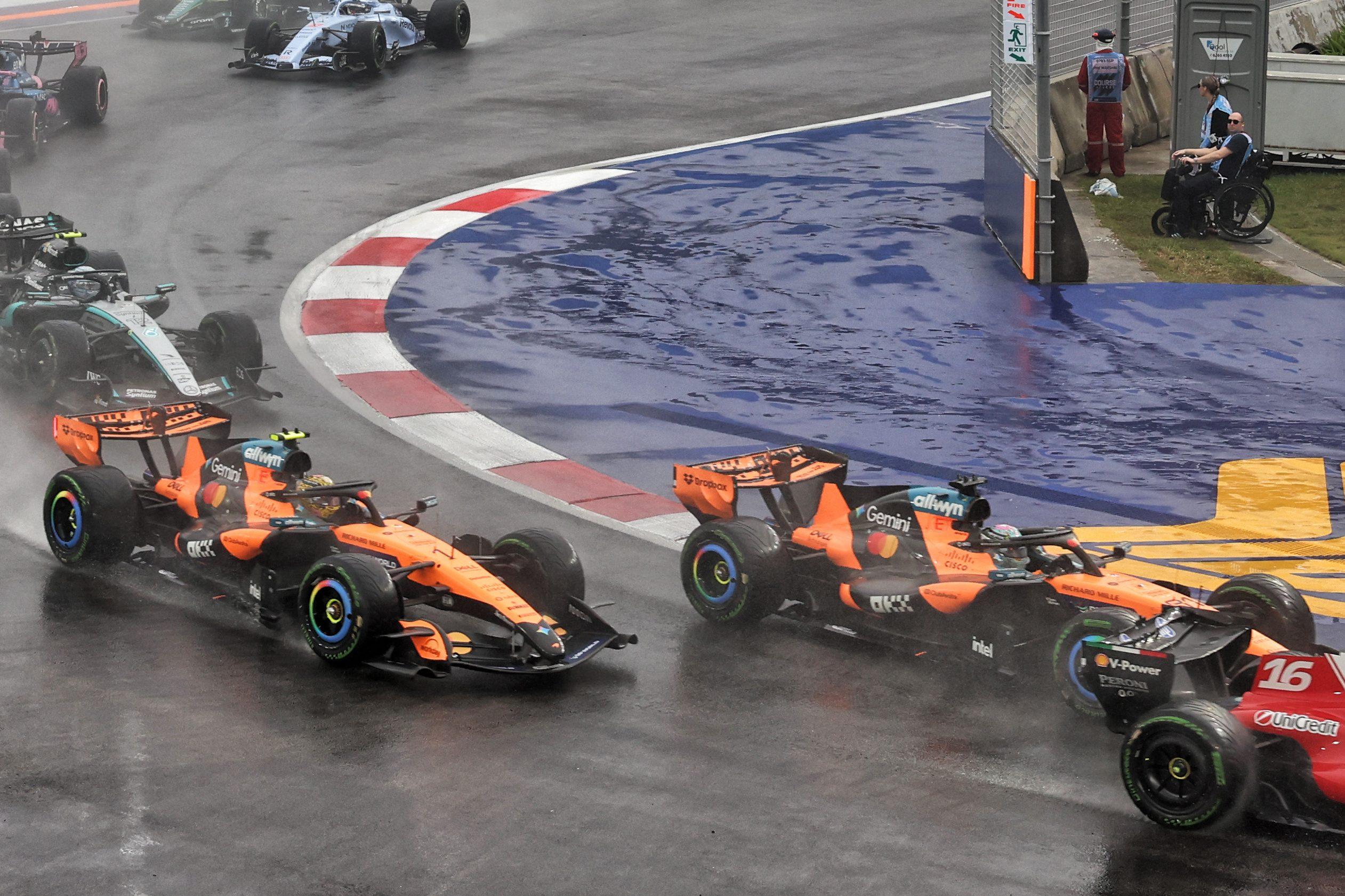 Norris Piastri Singapore sprint wet