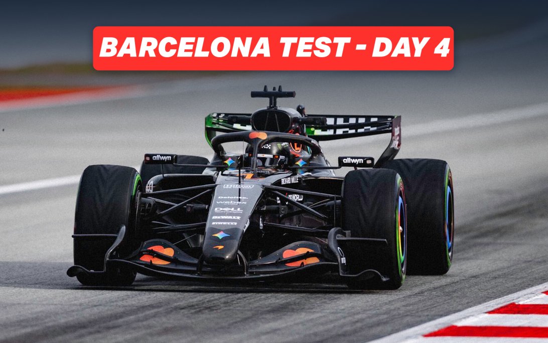 Mercedes domina penúltimo dia de testes pré-temporada 2026 em Barcelona