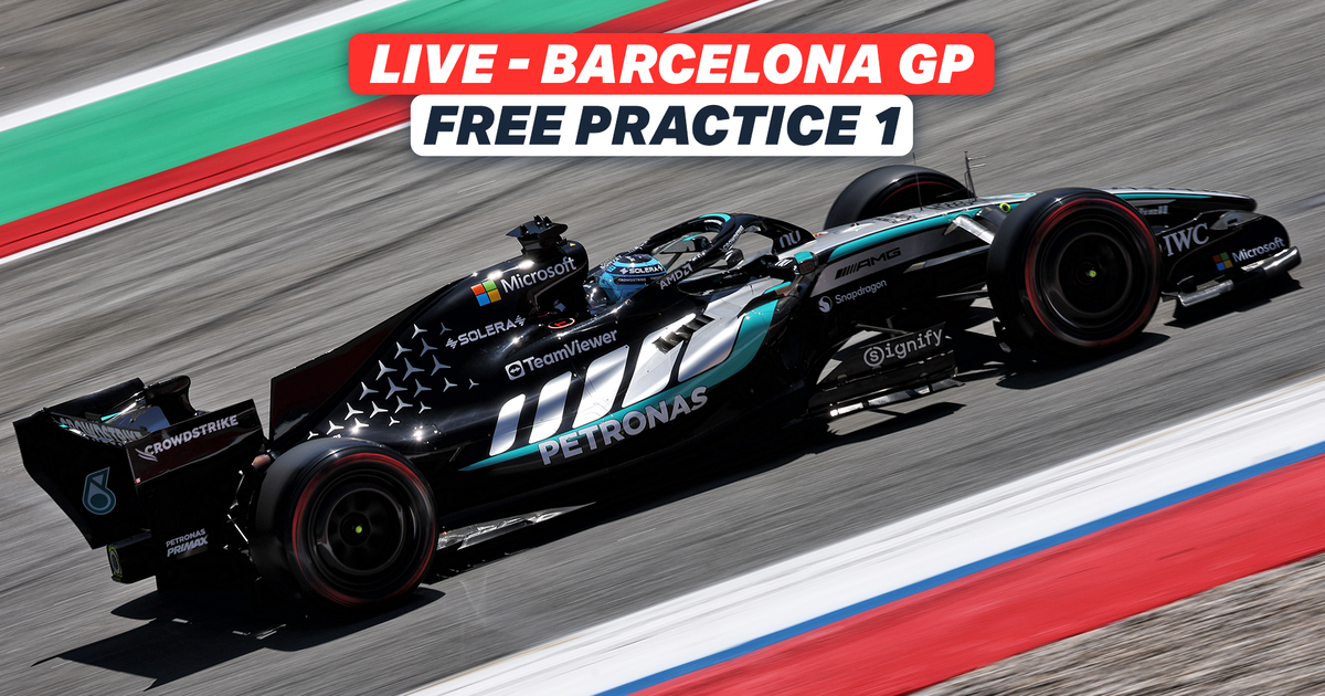 LIVE: George Russell bites back in Barcelona as Kimi Antonelli misses FP1