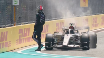 Nico Hulkenberg's Audi suffers dramatic fire in Miami GP build-up