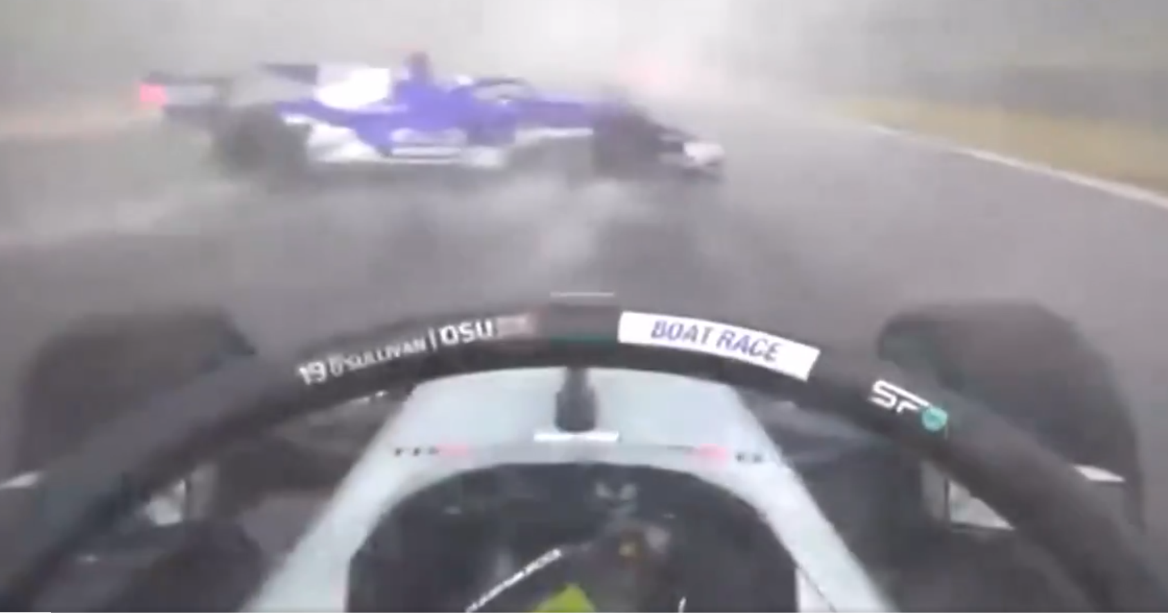 Williams junior avoids massive crash in terrifying weather conditions
