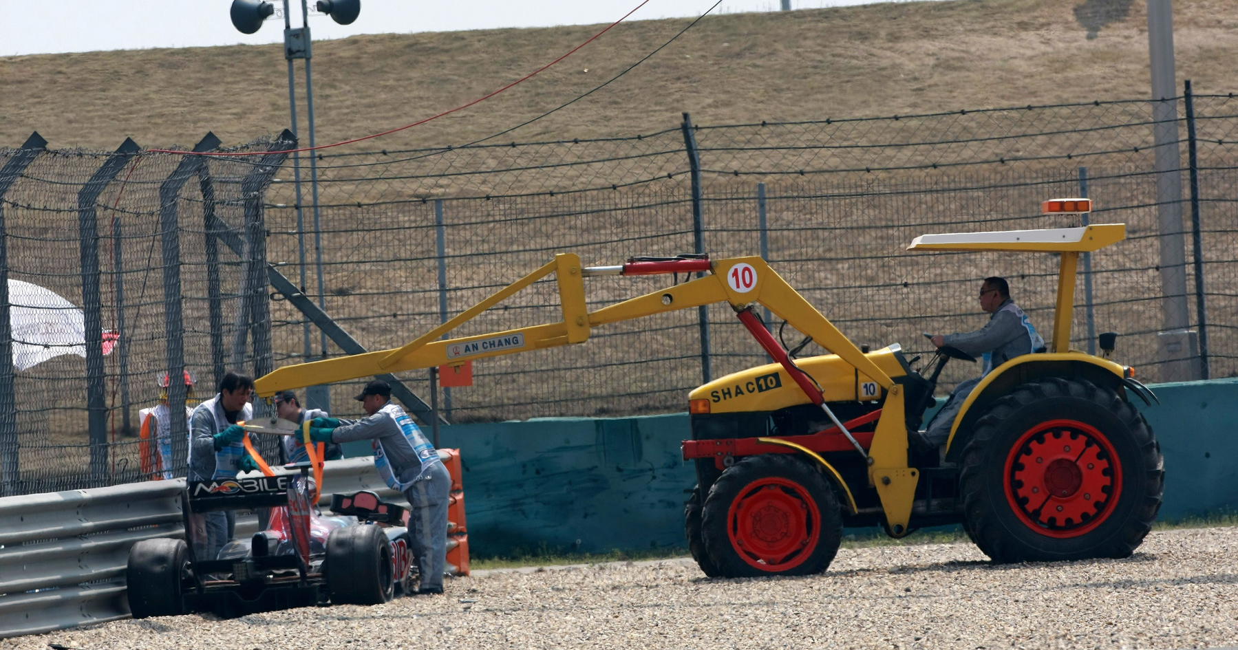 F1 driver suffers bizarre crash after suspension explosion
