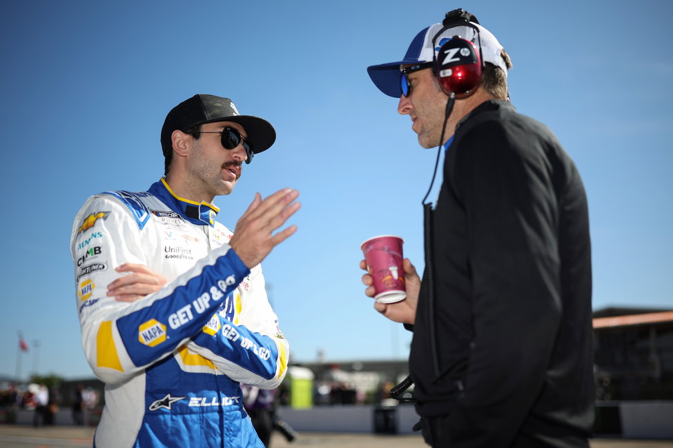 Chase Elliott April 22 2023 NASCAR Cup Series with chief Alan Gustafson