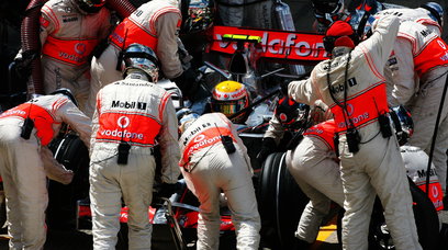 Hamilton pit stop Silverstone 2007