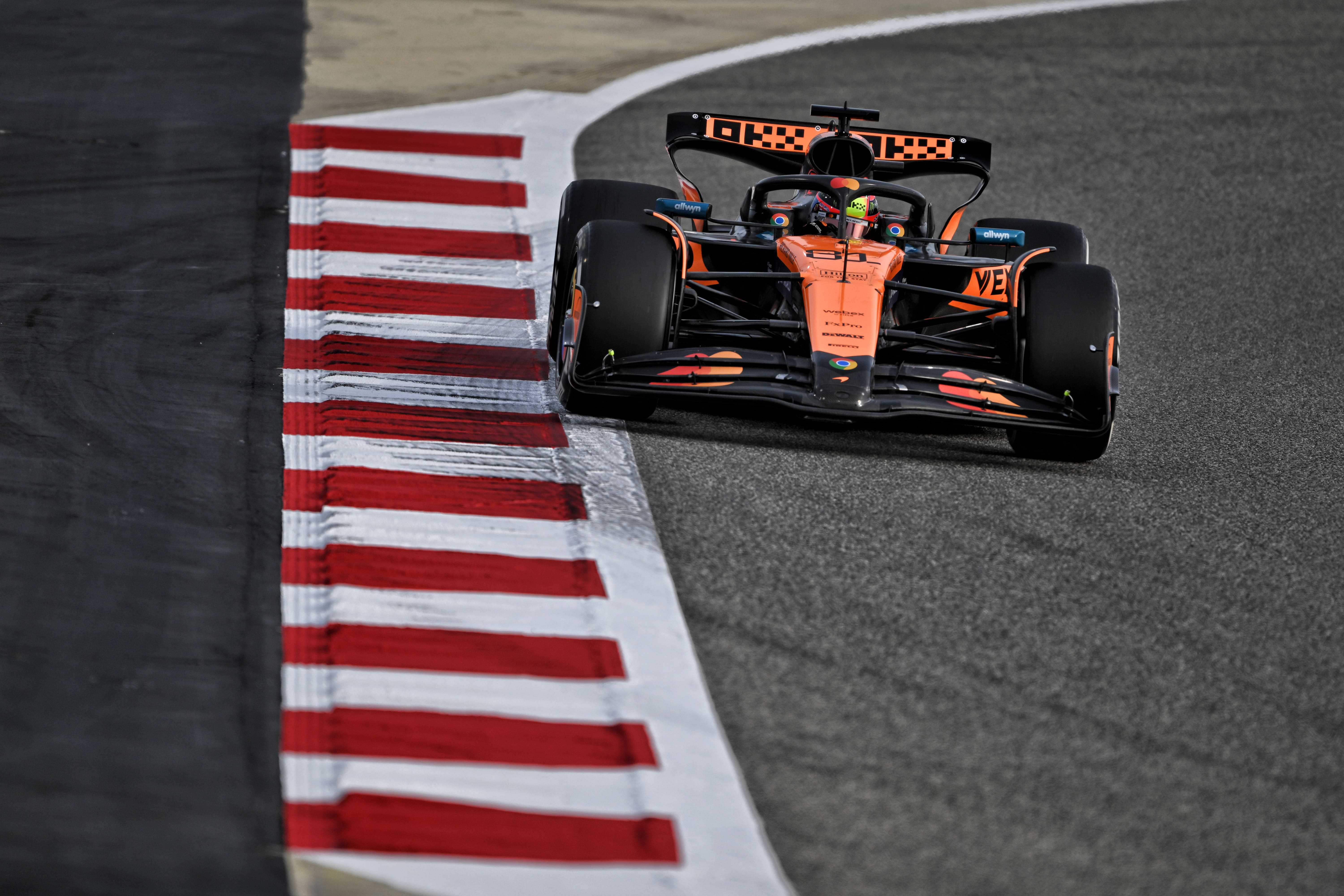 Lando Norris bahrein testing