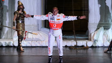 Flying Lewis Hamilton victim of cringe-worthy marketing stunt - On This Day
