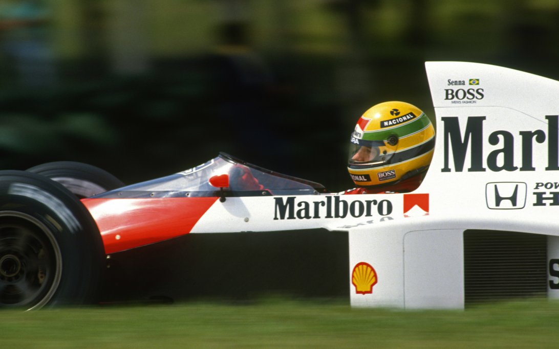 Mc Laren Honda drivers Alain Prost and Ayrton Senna in the 1988 French Grand Prix at Paul Ricard Photo Credit Grand Prix Photo