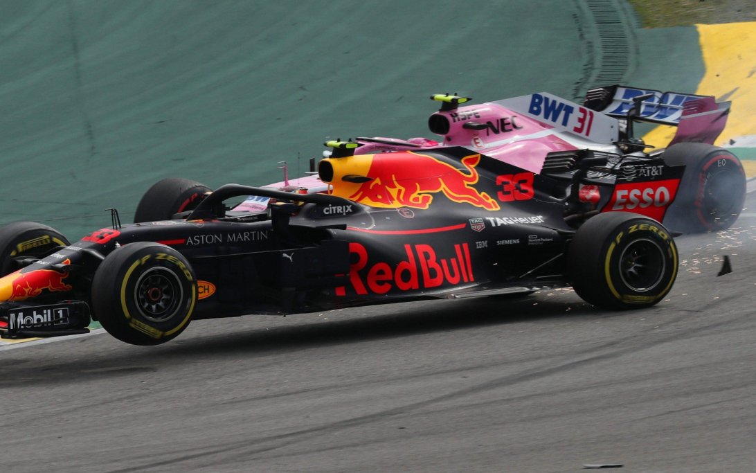Verstappen Ocon Brasil 2018