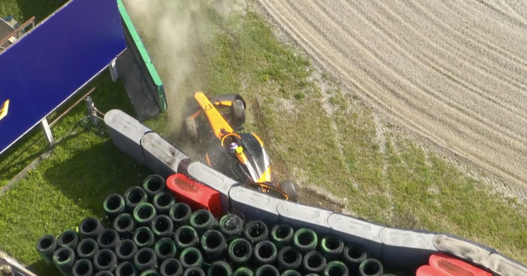 McLaren and Red Bull F1 proteges crash triggers chaos in F2 race