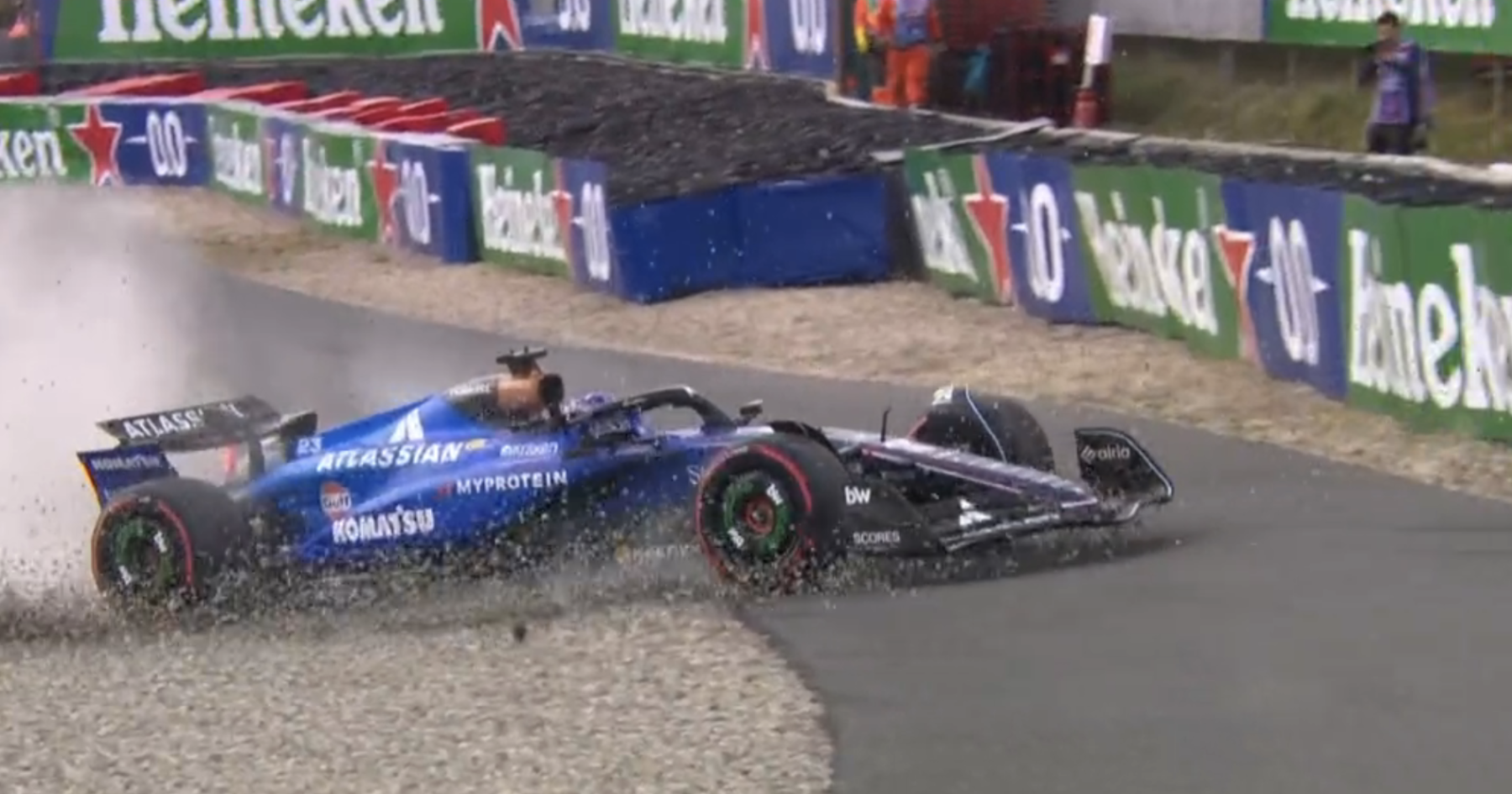 Alex Albon repeats Max Verstappen incident in bizarre Dutch GP crash