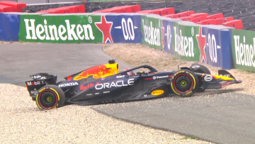 Bizar: Verstappen strandt na einde training in grindbak