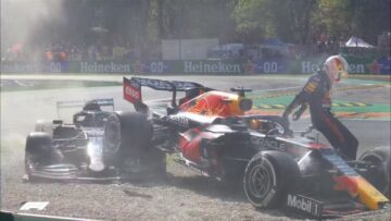 Ricciardo wint Italiaanse GP na crash van Hamilton en Verstappen