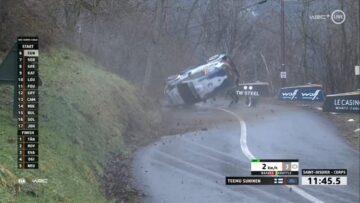 Video: Things go wrong as rally driver is sent flying into a ditch