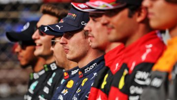 F1 2022 Drivers end of year photograph Leclerc Russell Sainz Verstappen