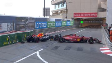 Video: Crashende Perez en Sainz zorgen voor bizar einde kwalificatie GP Monaco