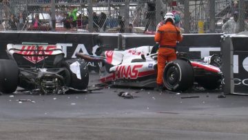 Video: GP Monaco stilgelegd na megaklapper Schumacher