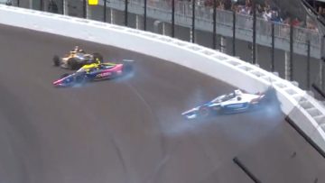Kyle Larson eliminated from Indy 500 after three-car wreck