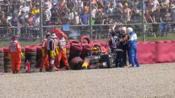 Video: Verstappen has a huge crash after collision with Hamilton