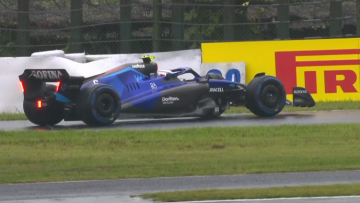 Bizarre video: Latifi neemt verkeerde afslag en verdwaalt op Suzuka