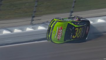 Staggering NASCAR scenes as car rides wall in red flag crash