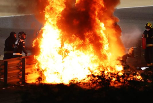 Romain Grosjean crash Bahrain 2020 Racing News365 7