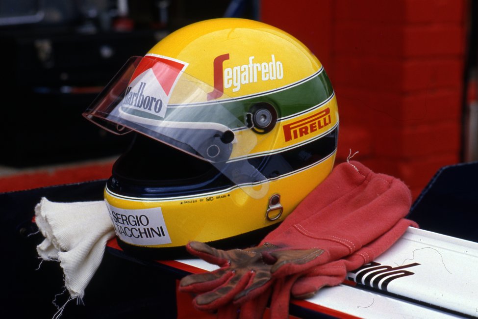 F1 iconic helmet of Ayrton Senna