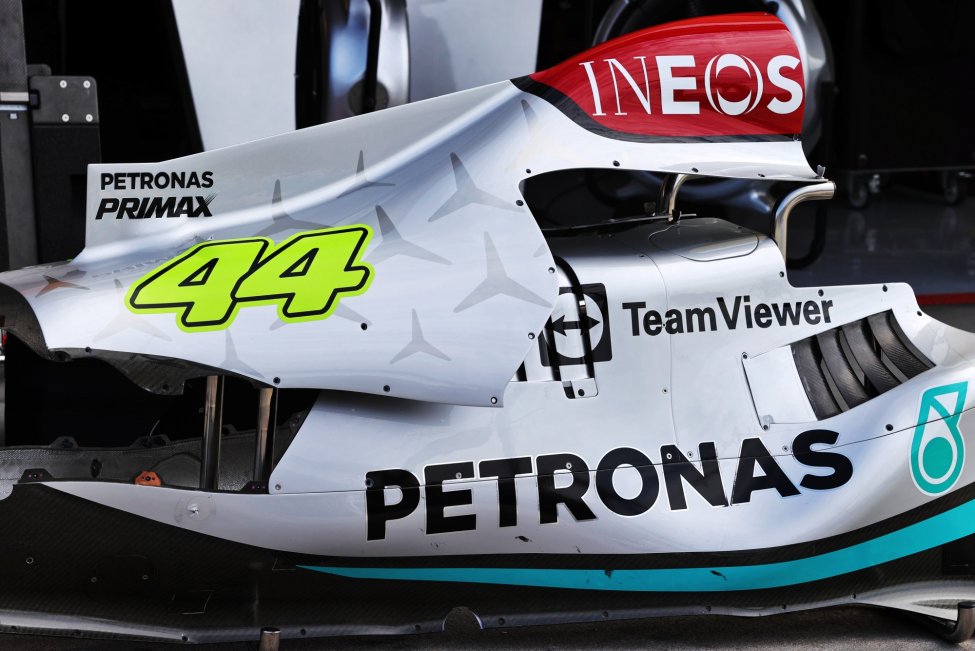 Sidepods F1 of Lewis Hamilton's Mercedes
