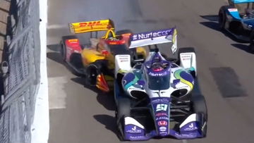 Video: Grosjean reports bruising on hands after IndyCar crash with Sato