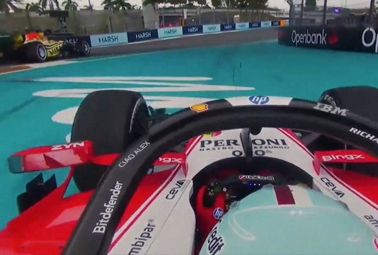 Leclerc cutting penalty screenshot