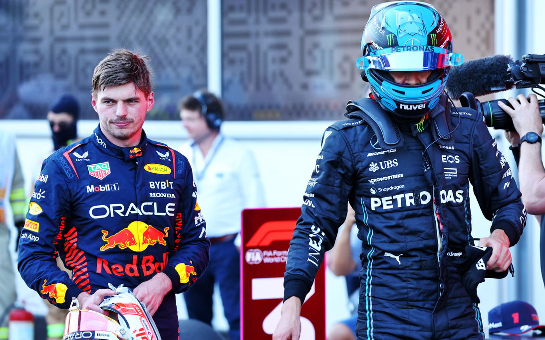 Max verstappen george russell f1 suit racingnews365