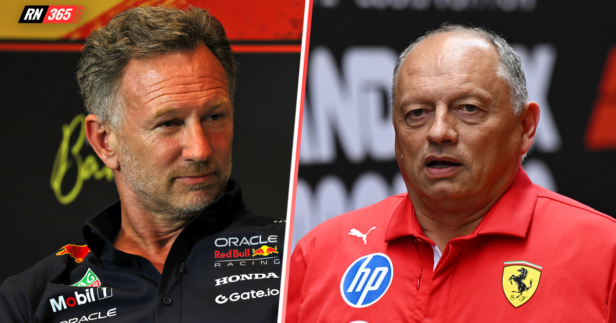 Image accompanying Racing News 365 coverage of the rumors involving Christian Horner and Fred Vasseur.