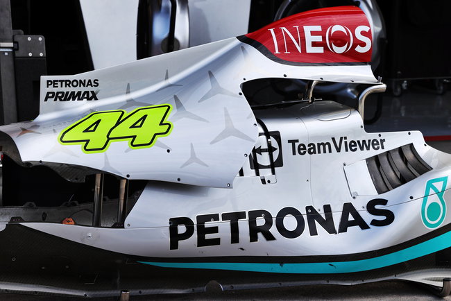 Sidepods F1 of Lewis Hamilton's Mercedes